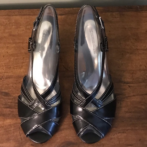 π2xHPπNIB Black Leather Slingback Naturalizer 8M - Picture 3 of 7